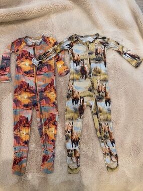 Bums and Roses 18/24m Footie Rompers